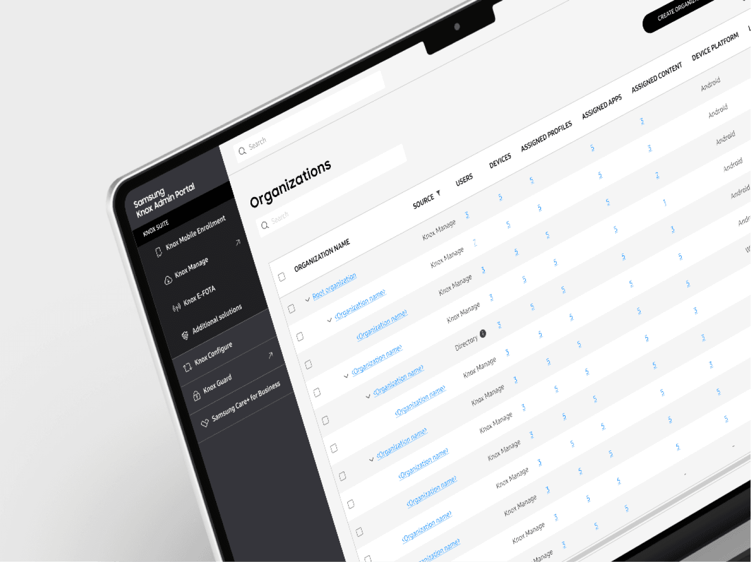 Samsung Knox Manage: Organizations